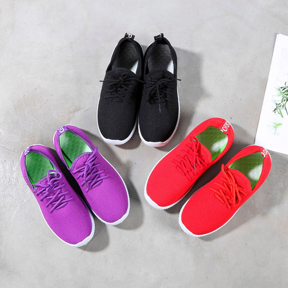 Women's running shoes fashion Solid color soft bottom non-slip breathable